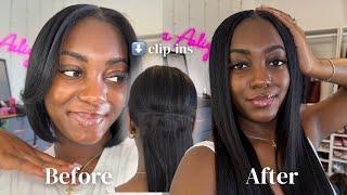 HOW TO: Installing LIGHT YAKI Clip-Ins Like A PRO  on SHORT Natural Hair | CurlsQueen Hair 🫶