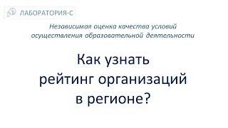 Как узнать рейтинг организаций в регионе? НОКО. Независимая оценка качества образования.