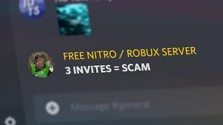 Scam Invite Reward Discord Servers! (Free Robux + Nitro?)