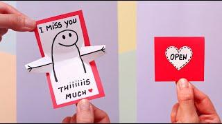 How to make a Pop Up Hug Card | I Miss You This Much Card | DIY Simple Handmade Card