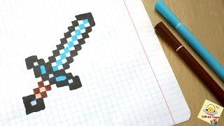 МЕЧ • Меч из майнкрафт PIXEL ART - РИСУНКИ ПО КЛЕТОЧКАМ DRAW