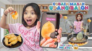 LEIKA AND TOMPEL COOKING THE VIRAL TIKTOK BUBBLE SHRIMP!  FUNNY KIDS CHALLENGE