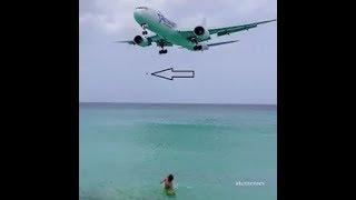 Tourist filmed throwing object to approaching Amerijet Boeing 767 at Maho Beach, St Maarten