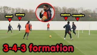 Amorim set up 3-4-3 formation in first training with Man Utd