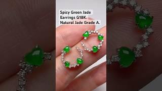 Spicy Green Jade Earrings#earrings #earings #ring #gems #jadeite #jade #crystals #jewellery #jewelry