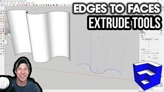 SKETCHUP EXTRUDE TOOLS TUTORIALS (EP5) - Extrude Edges by Vector - Edges to Faces