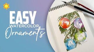 How to paint EASY ornaments in watercolor!