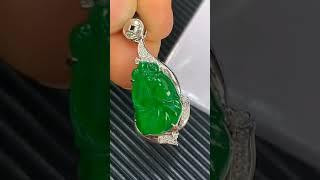 18k金豪华厚金镶嵌+南非真钻满绿金鱼完美水润#翡翠#珠宝