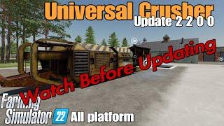 Universal Crusher  / FS22 UPDATE June 18/24