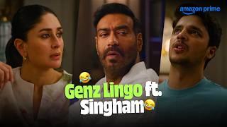 Ajay Devgn Learning GenZ Lingo ft. Kareena Kapoor, Ravi Kishan🫣 | Singham Again | #primevideoindia