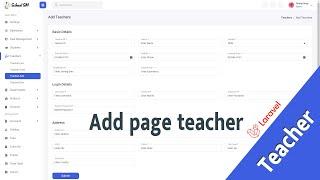 Add page teacher Laravel | School System