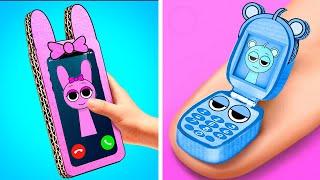 DIY Pinki or Sky Cardboard Phone!  Surprise Paper Egg with SPRUNKI & Fun Crafts!