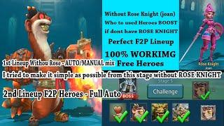 Lords Mobile | Mastercook Stage 5 | full auto | full F2P Parfect Heroes Lineup Auto And Without Rose