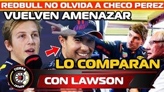 ¡AMENAZAR A LIAM! REDBULL NO OLVIDA A CHECO PÉREZ EN GP AUSTRALIA LO VUELVEN A COMPATAR CON LAWSON