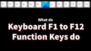 What do Keyboard F1 to F12 Function Keys do