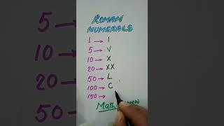 Roman Numerals#MathMarrow#Math shorts