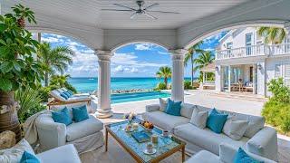 Coastal Jazz Ambience in a Luxury Villa  Happy Bossa Nova Music & Soft Waves for a Peaceful Summer