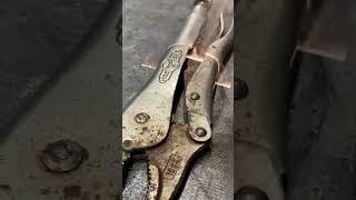 Laser cleaning a vise grip