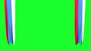 Green Screen Animation Russian Flag Chroma Key Футаж Русская символика 2 флага по бокам