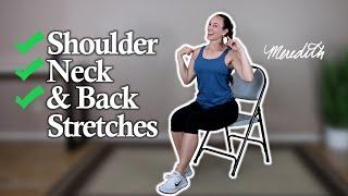 Senior Fitness - Relieve Shoulder, Neck and Back Pain With These Stretches | Beginner Level | 12 Min