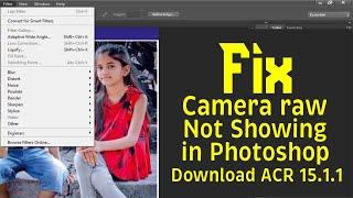 fix camera raw filter not showing in photoshop