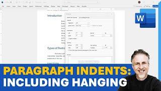 How to Indent Paragraphs in Word: Including Hanging Indent & First Line Indent