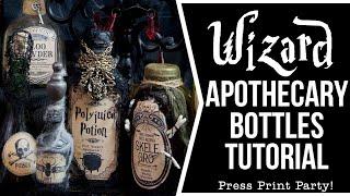 How to Make Halloween Potion Bottles and Harry Potter Potions with Labels - Apothecary Bottles DIY