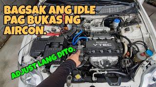 BAGSAK ANG IDLE PAG ON NG AIRCON // HONDA CIVIC VTI MT