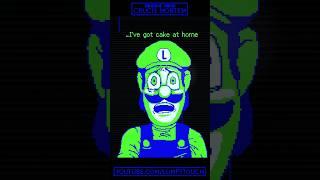 Luigi has cake at home 