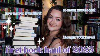 NEW BOOK HAUL 2025 | new release thrillers, horror & romantasy books