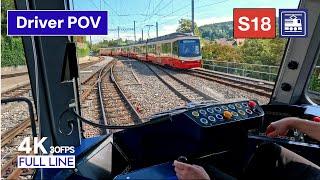  Cab Ride Forchbahn Zürich (S18) Driver's POV  | Stadelhofen - Esslingen [4K]