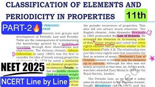 Periodic Properties NCERT Line by Line for NEET 2025 ||Part-2|| #neet2025 #ncerthighlights  #class11