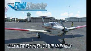 Microsoft Flight Simulator 2020 VFR Piper Arrow 3 Flight: Orbx KEYW Key West to KMTH Marathon