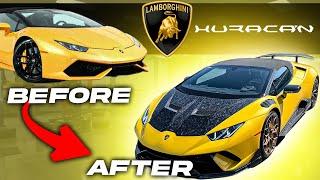 STRIPPING DOWN $300K 2019 LAMBORGHINI HURACAN INSTALLING VORSTEINER BODYKIT IN 23 MINUTES RECAP