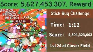 World Record 5.6B Score Stick Bug Challenge | Bee Swarm Simulator