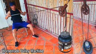 How To Make Homemade Pulley Machine (For Gym/Pulldown At Home)