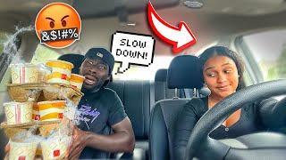 DRIVING SUPER CRAZY WHILE MY ANGRY BOYFRIEND HOLDS ICE COLD WATER *HILARIOUS*