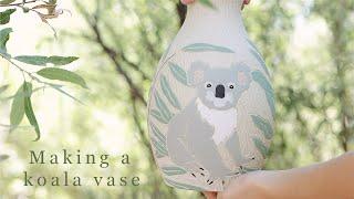 Making a hand carved and painted vase - The entire pottery process