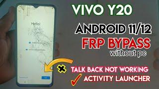 Vivo Y20 frp bypass Talkback Not working | Vivo Y20 frp bypass Activity Launcher | Y20 frp unlock |