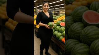 Watermelon & Curvy Woman Crush Vibes  #flightattendant #dubaifashion #cabincrew #aishorts