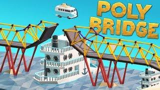 Boats, Cars, and Bridges! - Poly Bridge Gameplay