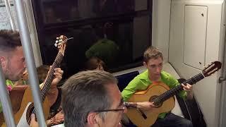 Spanish guitar in Barcelona's subway.