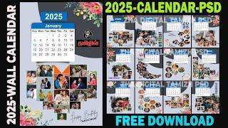 collage calendar desing free download wall  calendar design 2025 collage calendar psd