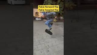 Fakie forward flip & fakie hospital flip on #skateboard