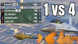 MAKING NOOBS RAGE QUIT IN A 1 VS 4 | FREEMODE WAR | GTA V Online |