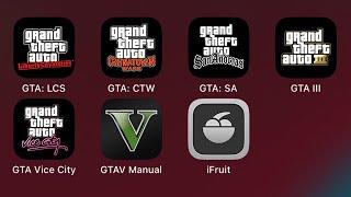 Grand Theft Auto: Liberty City Stories, Chinatown Wars, San Andreas, GTA 3,Vice City,V Manual,iFruit