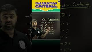 Selection Criteria for FMS | CAT Score is the Dominating Factor | Best ROI #shorts #mbawallah