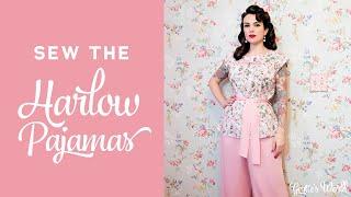 Easy Harlow Pajamas Sewing Tutorial from Charm Patterns by Gertie, FREE Beginner Sewing Pattern