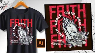 T Shirt Design Tutorial in Adobe Illustrator | How to Make a T shirt design in Illustrator