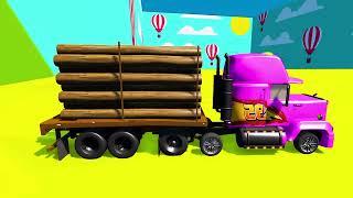 Mack truck with wooden crate is moving to the meeting point
